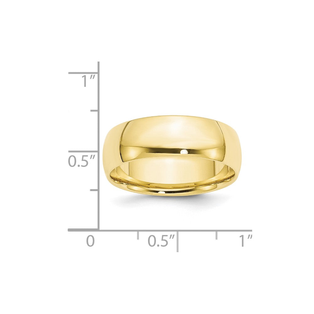 10k Yellow Gold 7mm Lightweight Comfort Fit Wedding Band Size 11