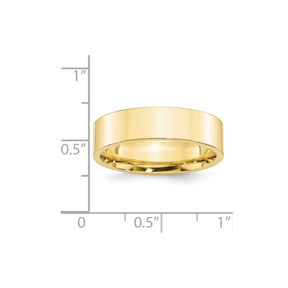 10k Yellow Gold 6mm Standard Weight Flat Comfort Fit Wedding Band Size 11