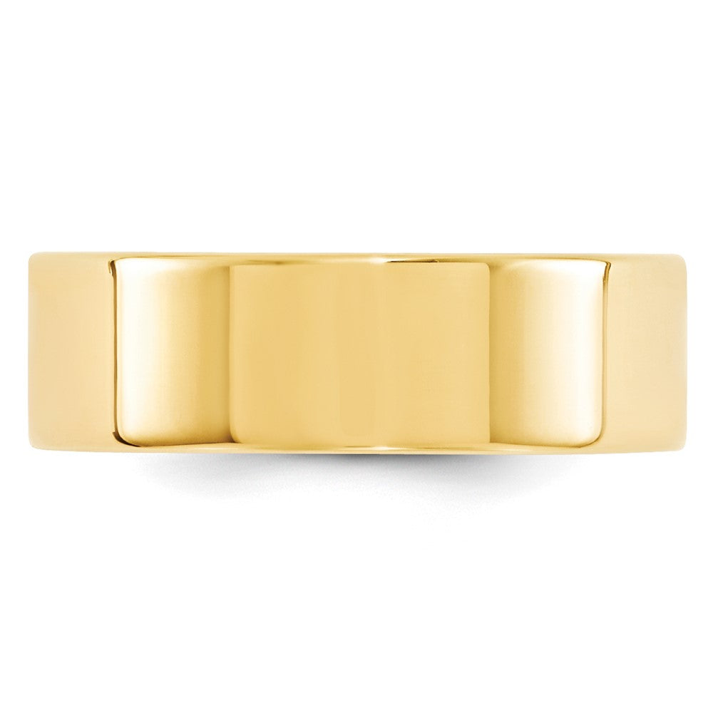 10k Yellow Gold 7mm Standard Weight Flat Comfort Fit Wedding Band Size 5