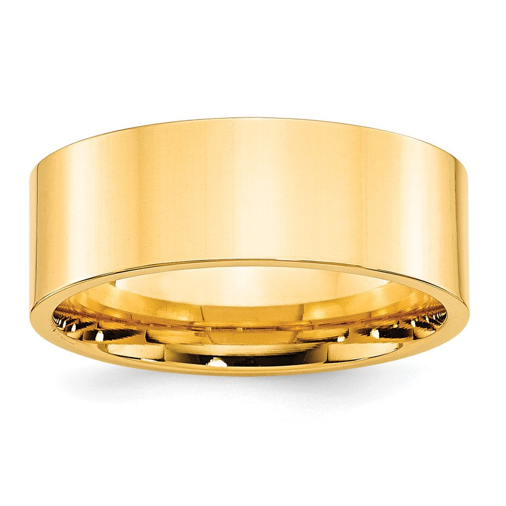 Solid;Polished;10K Yellow gold;Engravable;Comfort fit;Flat;Machined