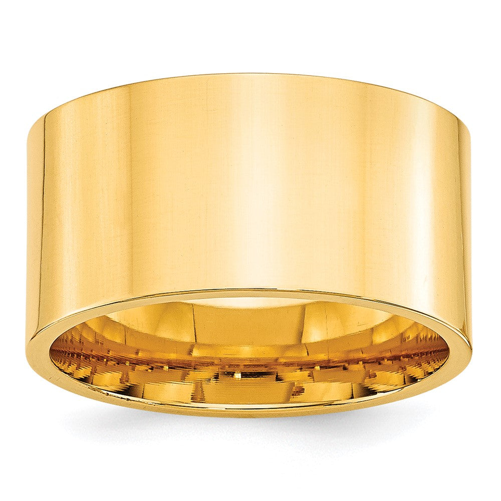 Solid;Polished;10K Yellow gold;Engravable;Comfort fit;Flat;Machined