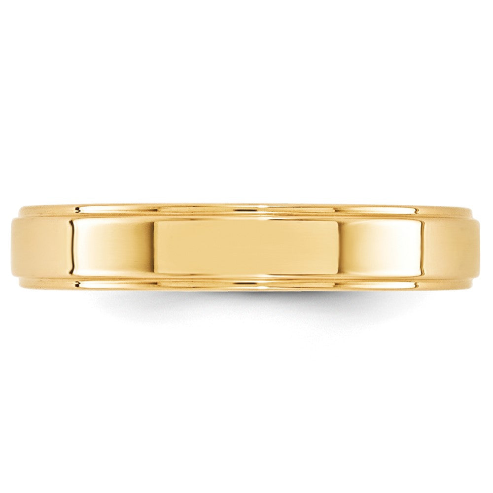 10k Yellow Gold 4mm Flat with Step Edge Wedding Band Size 6
