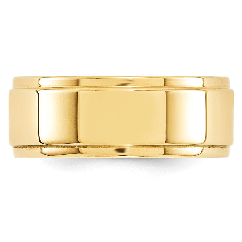 10k Yellow Gold 8mm Flat with Step Edge Wedding Band Size 14