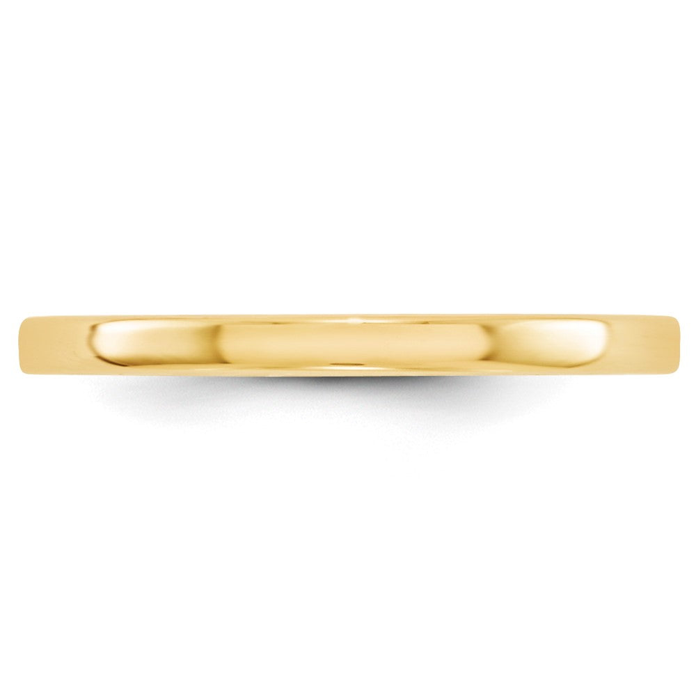 10k Yellow Gold 2mm Lightweight Flat Wedding Band Size 7