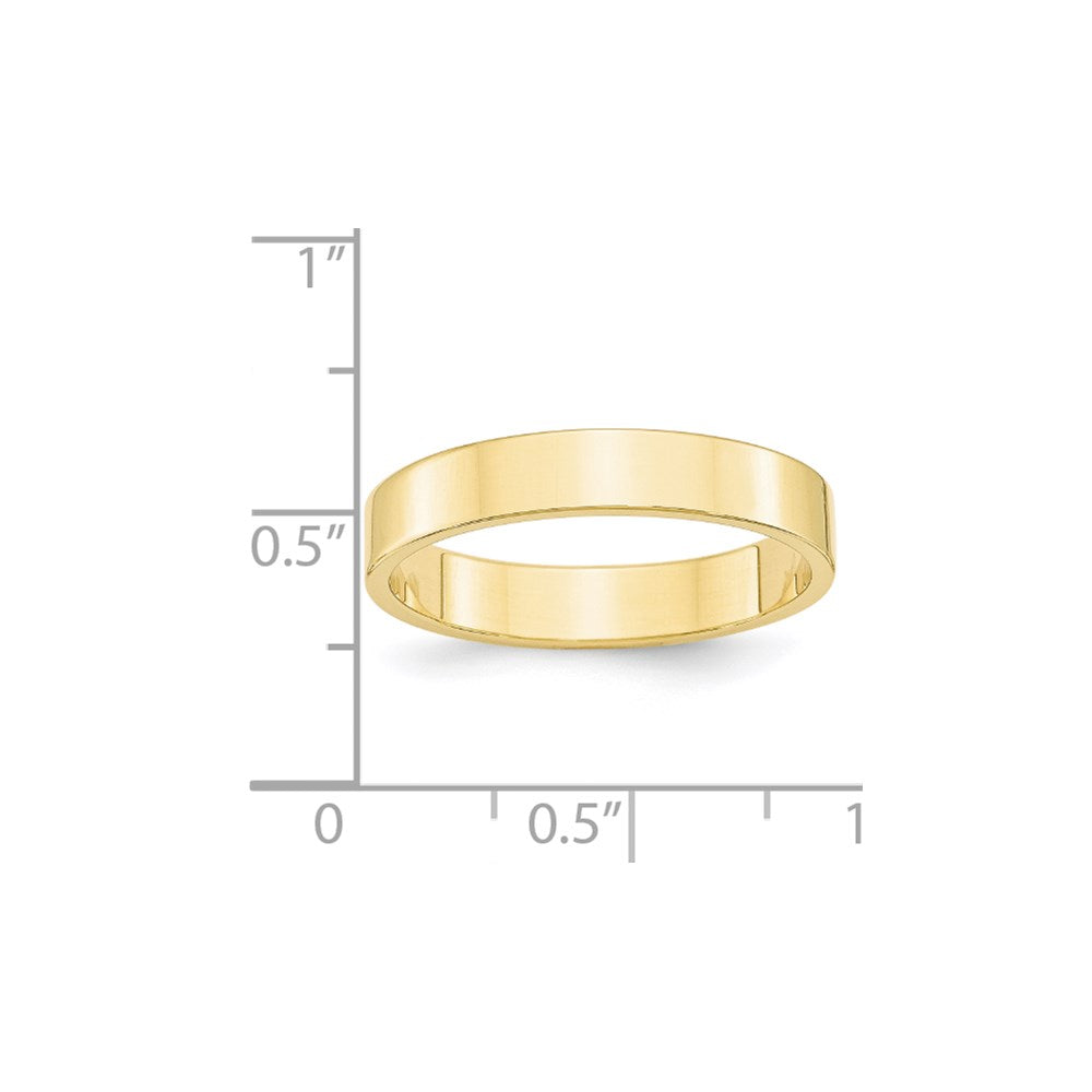 10k Yellow Gold 4mm Lightweight Flat Wedding Band Size 8.5