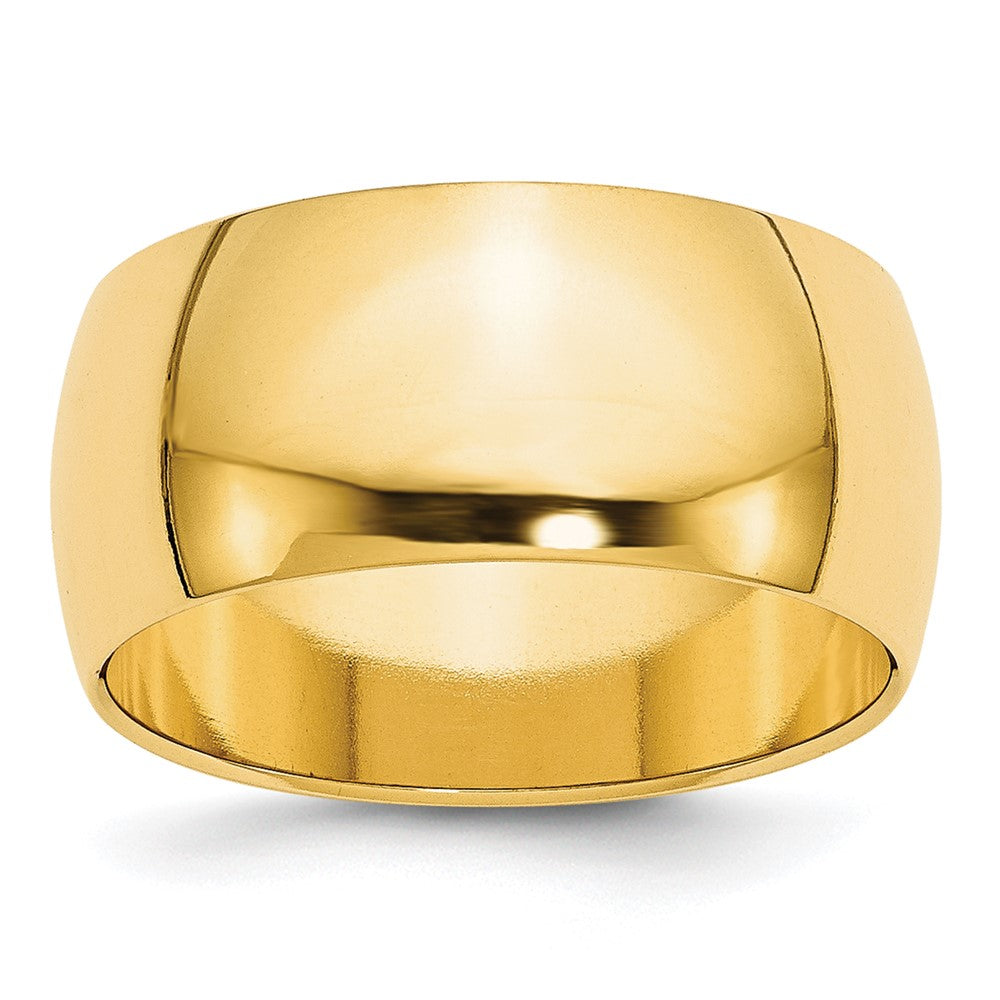 Solid;Polished;10K Yellow gold;Engravable;Half Round;Machined