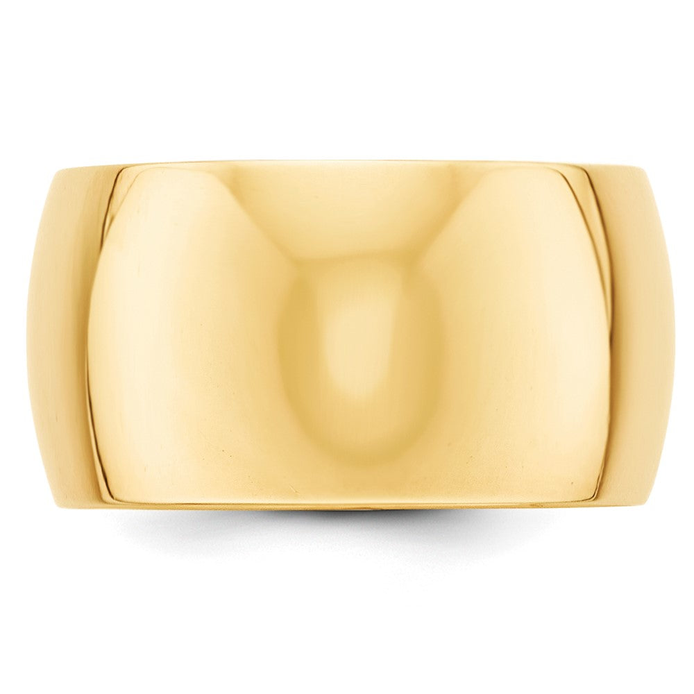 10k Yellow Gold 12mm Half Round Wedding Band Size 10.5