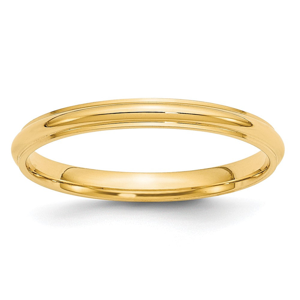 Solid;Polished;10K Yellow gold;Engravable;Half Round;Machined
