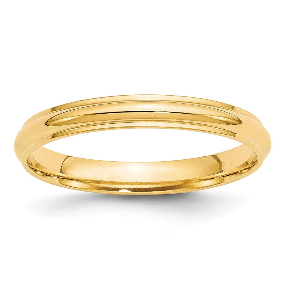 Solid;Polished;10K Yellow gold;Engravable;Half Round;Machined