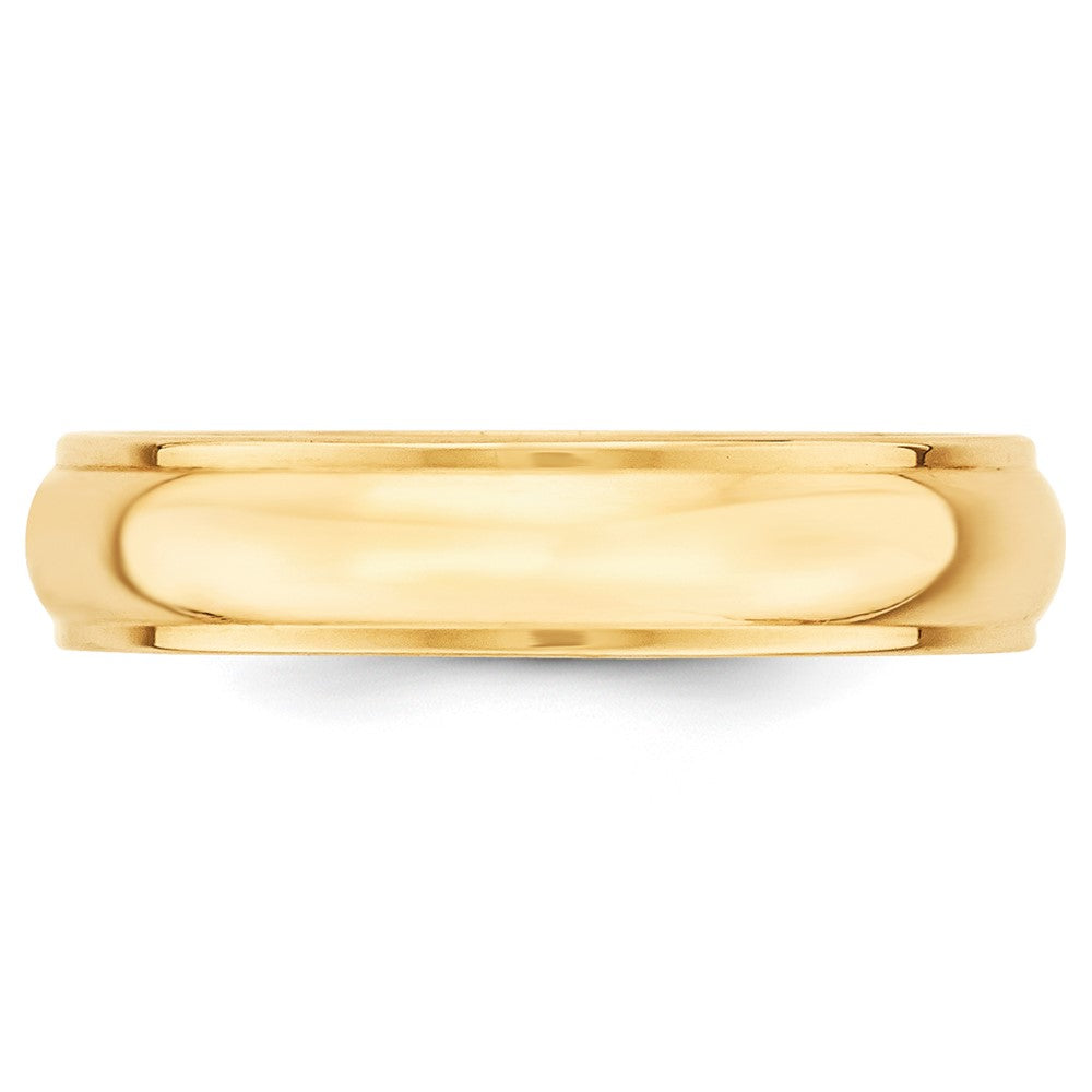 10k Yellow Gold 5mm Half Round with Edge Wedding Band Size 8