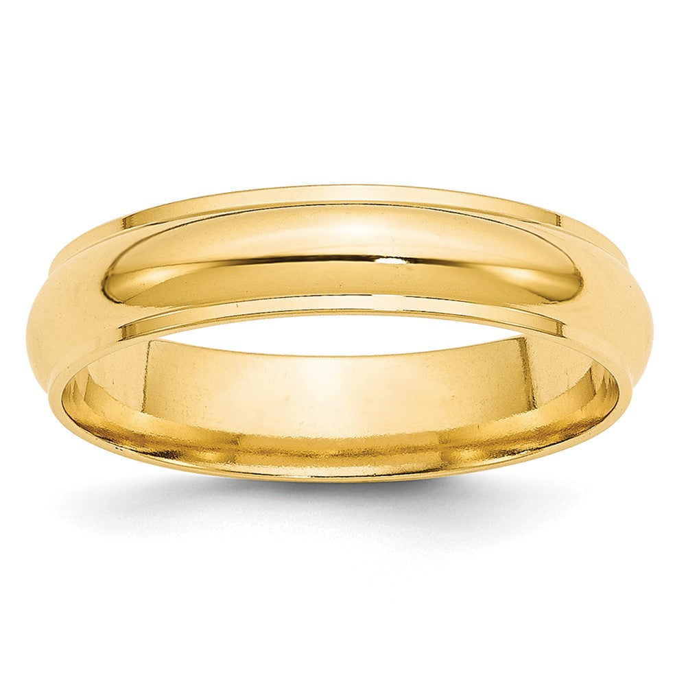 Solid;Polished;10K Yellow gold;Engravable;Half Round;Machined