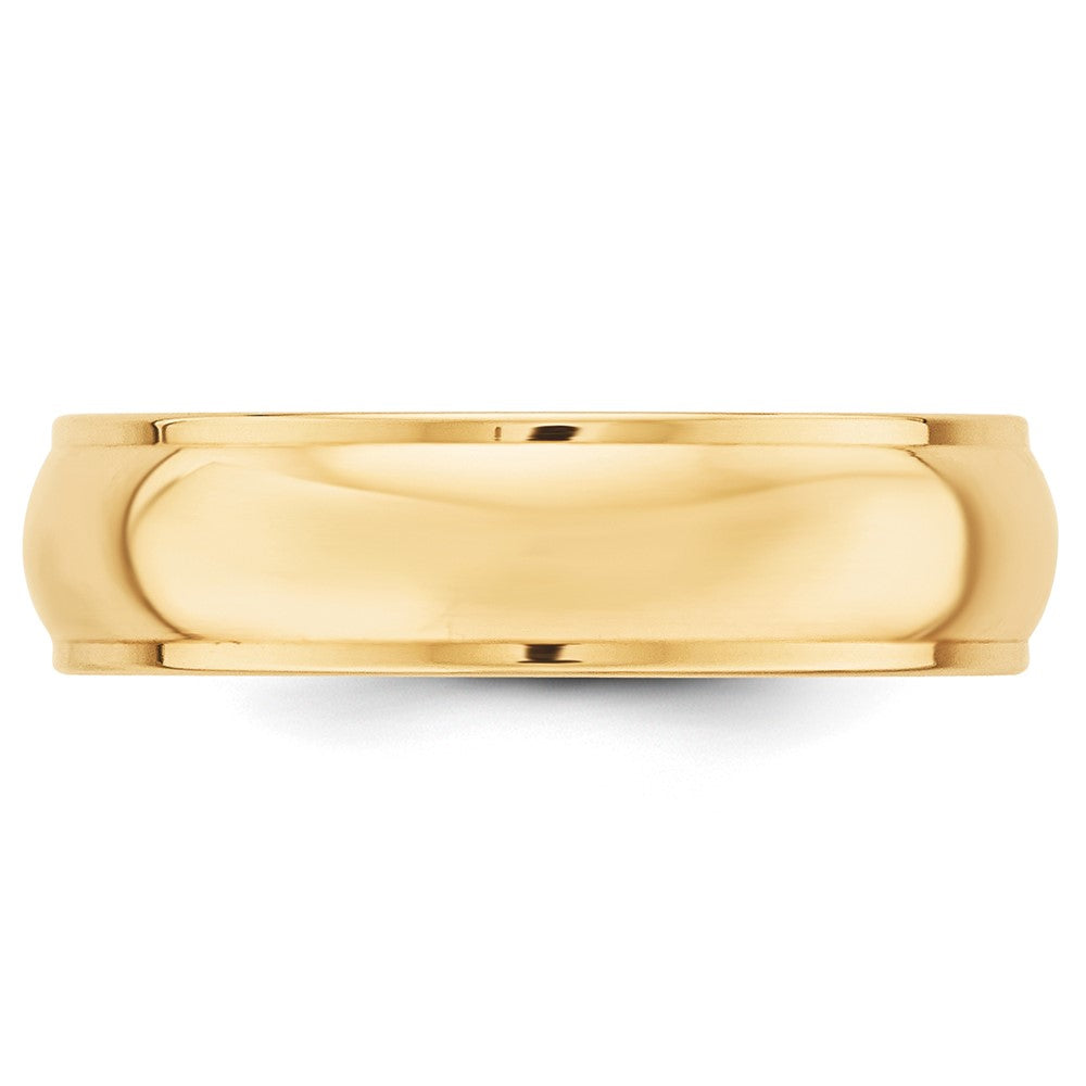 10k Yellow Gold 6mm Half Round with Edge Wedding Band Size 8