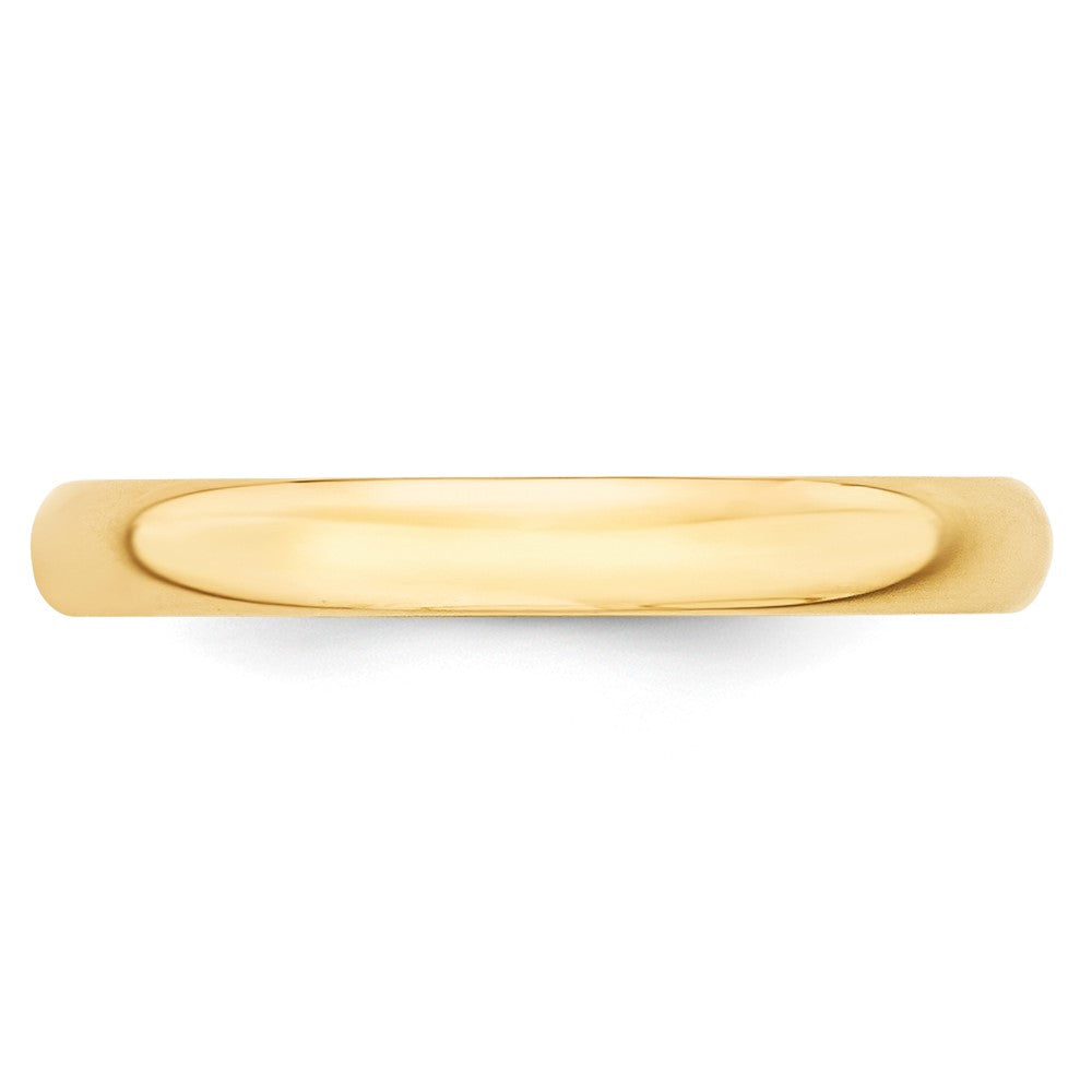 10k Yellow Gold 3mm Lightweight Half Round Wedding Band Size 6