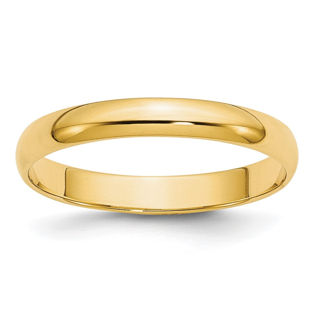 Solid;Polished;10K Yellow gold;Engravable;Lightweight;Half Round;Machined