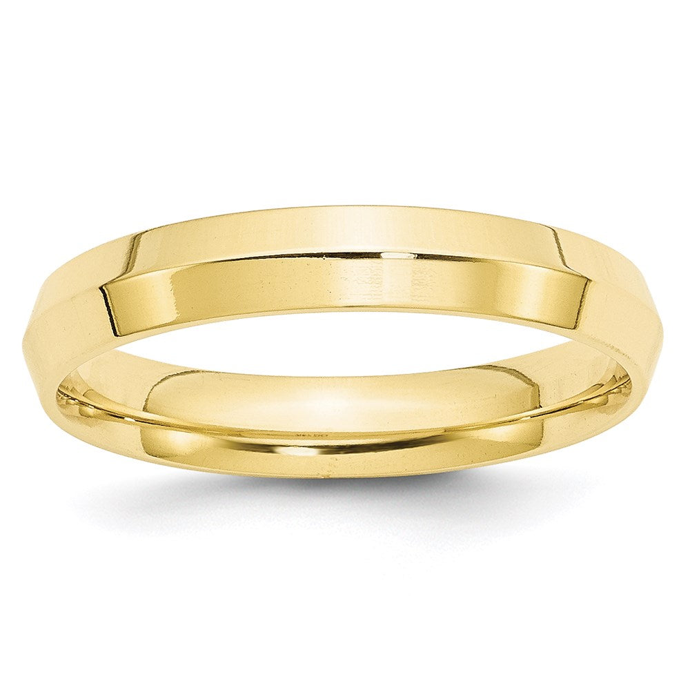 Solid;Polished;10K Yellow gold;Engravable;Comfort fit;Knife Edge;Machined