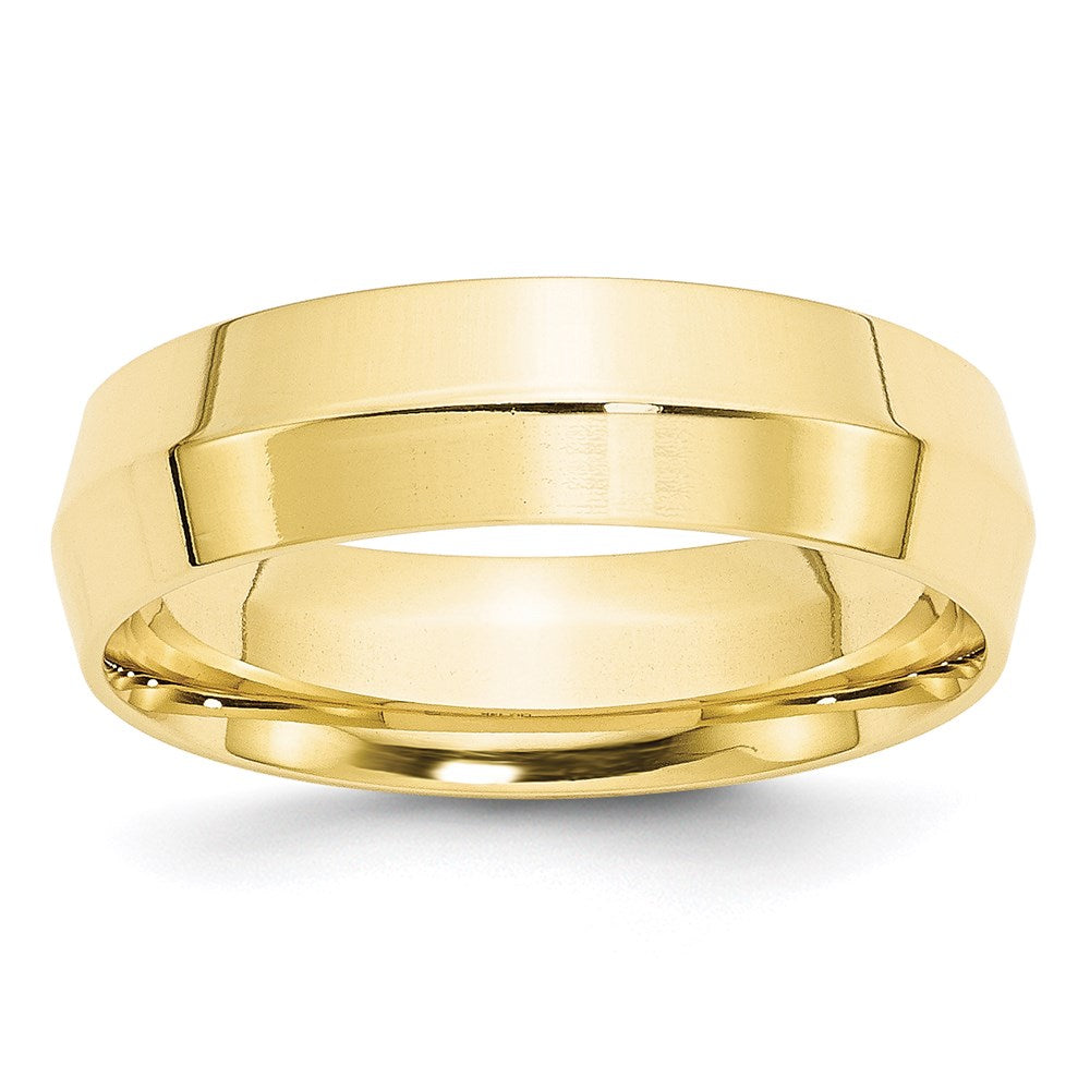 Solid;Polished;10K Yellow gold;Engravable;Comfort fit;Knife Edge;Machined