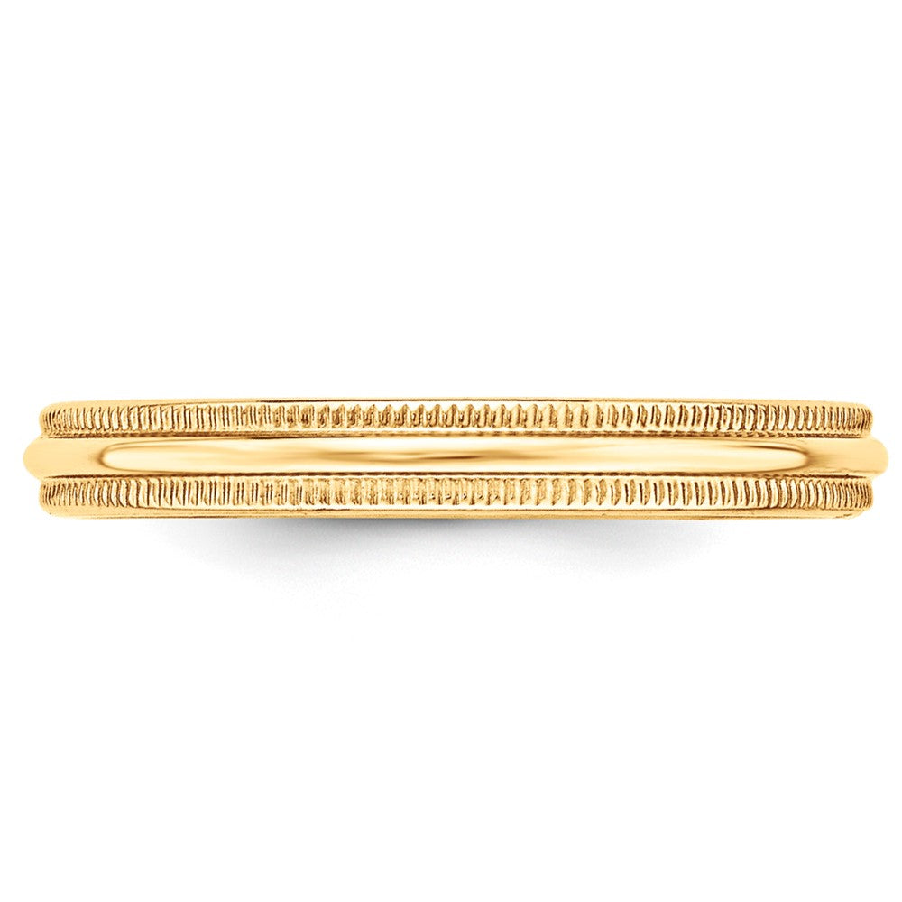 10k Yellow Gold 3mm Milgrain Half Round Wedding Band Size 4.5