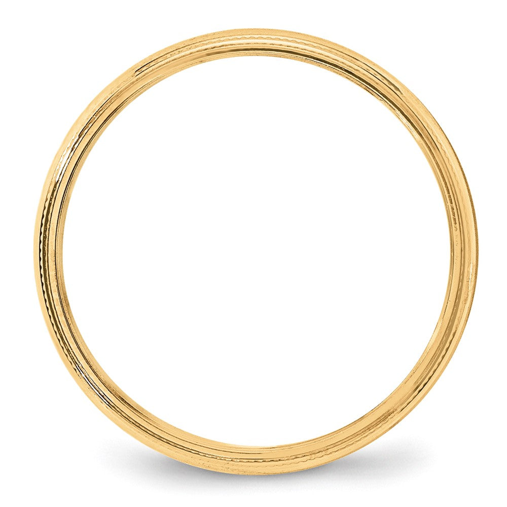 10k Yellow Gold 4mm Milgrain Half Round Wedding Band Size 12