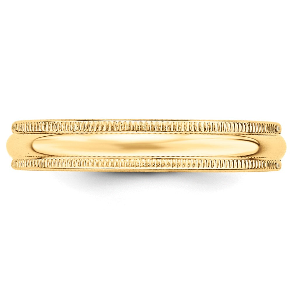 10k Yellow Gold 4mm Milgrain Half Round Wedding Band Size 11.5