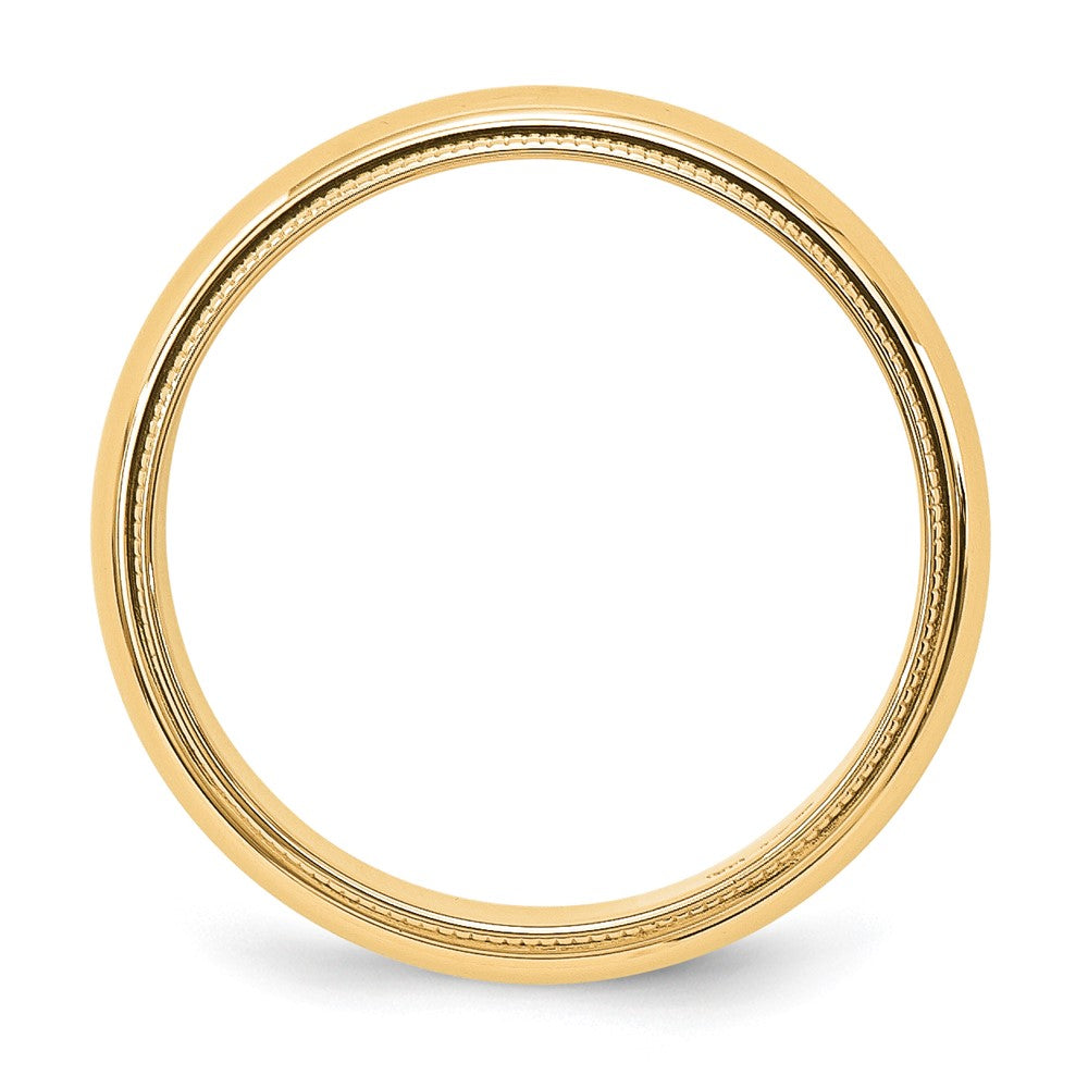 10k Yellow Gold 5mm Milgrain Half Round Wedding Band Size 9.5