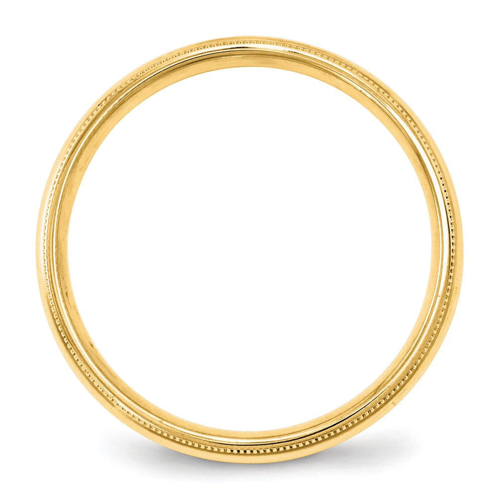 10k Yellow Gold 4mm Milgrain Half Round Comfort Fit Wedding Band Size 7.5
