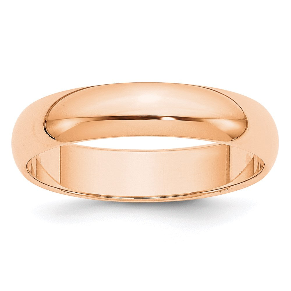 10k Rose Gold 5mm Half Round Wedding Band Size 10