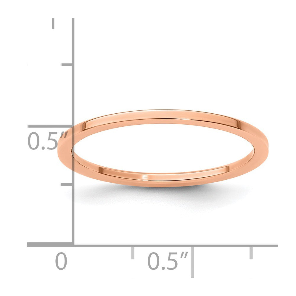 10K Rose Gold 1.2mm Flat Polished Stackable Band Size 4.5