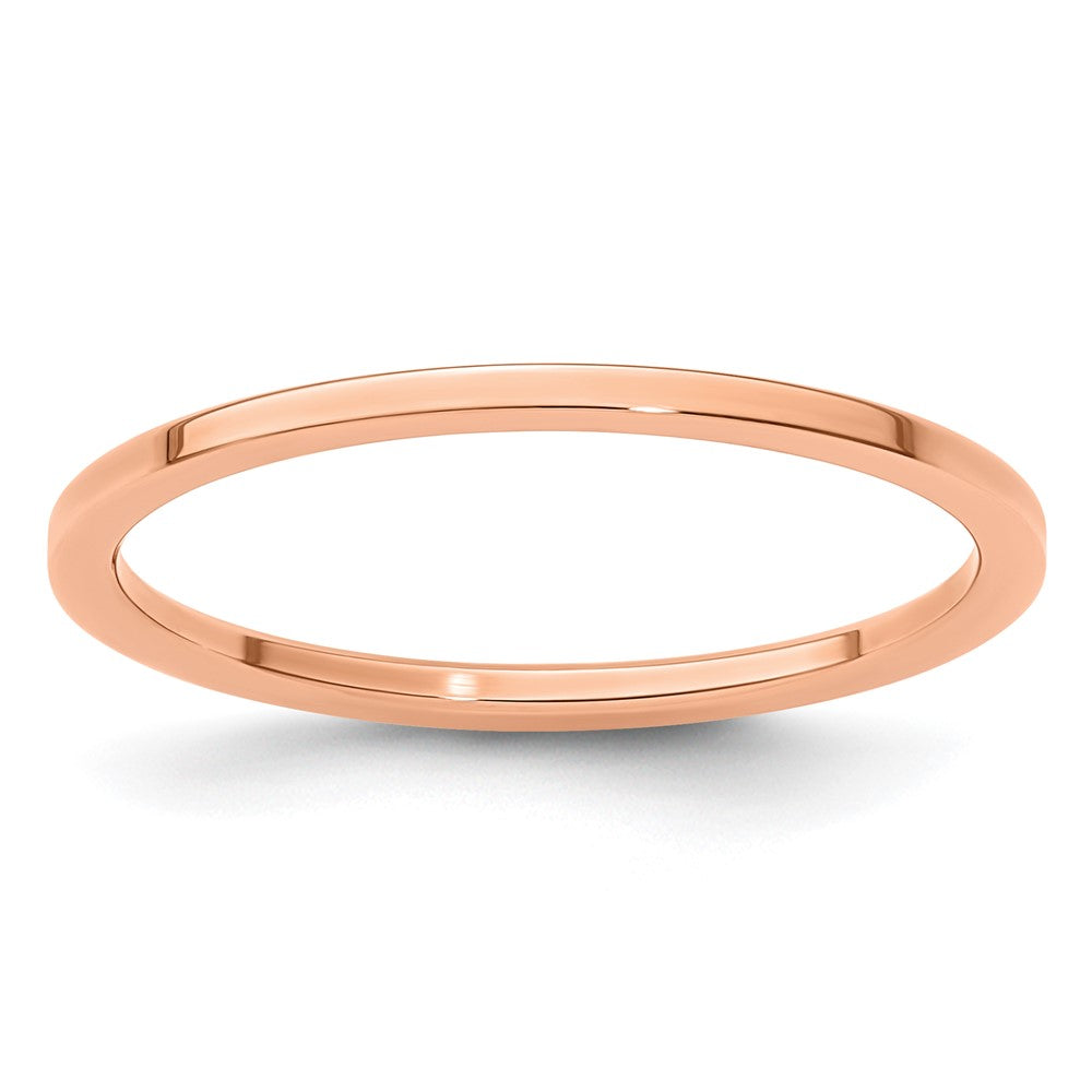 10K Rose Gold 1.2mm Flat Polished Stackable Band Size 7.5