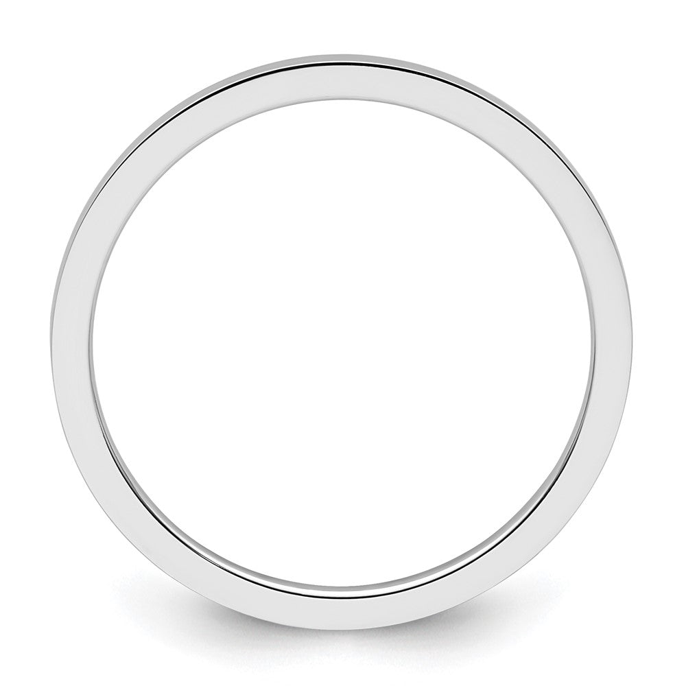 10K White Gold 1.2mm Flat Polished Stackable Band Size 5.5