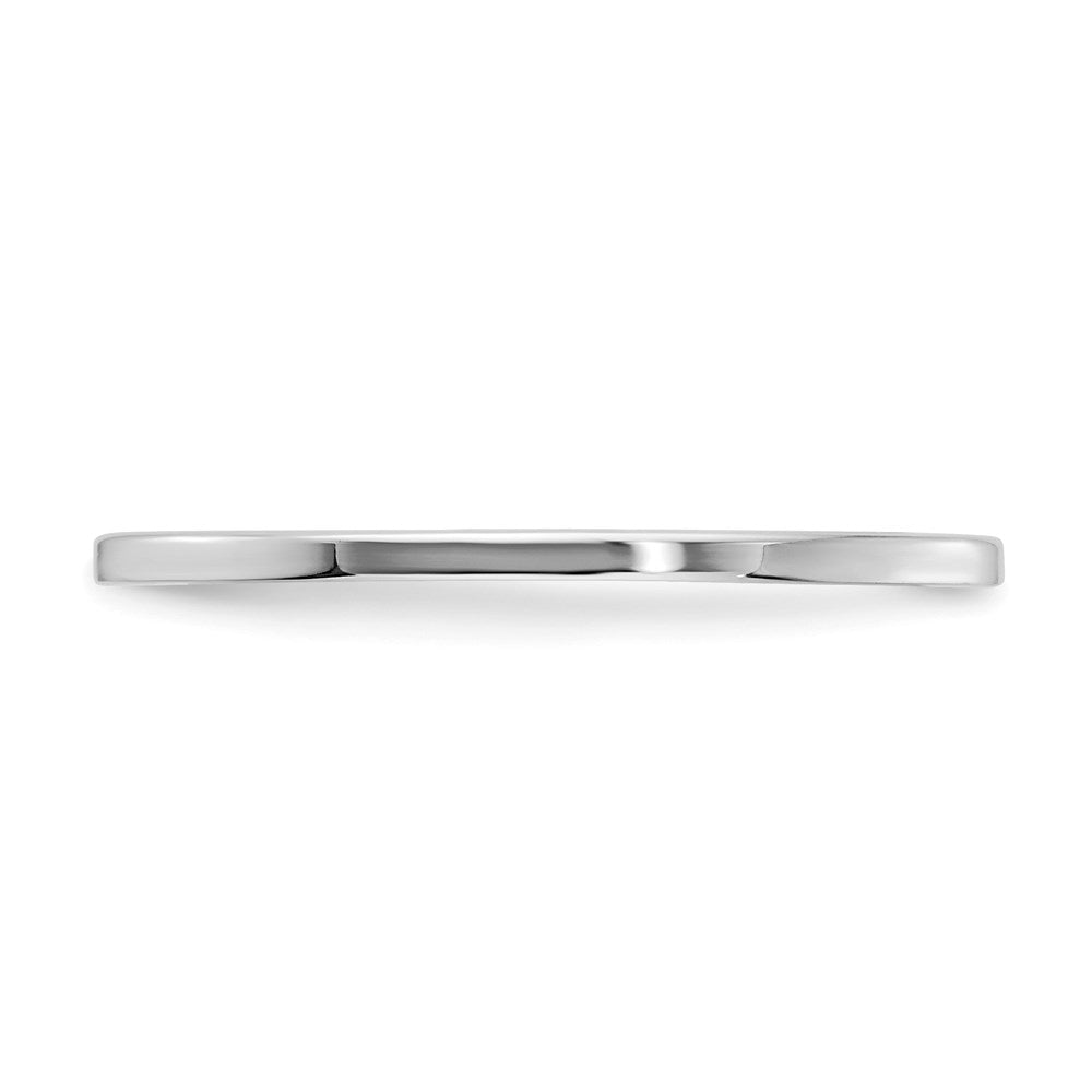 10K White Gold 1.2mm Flat Polished Stackable Band Size 6