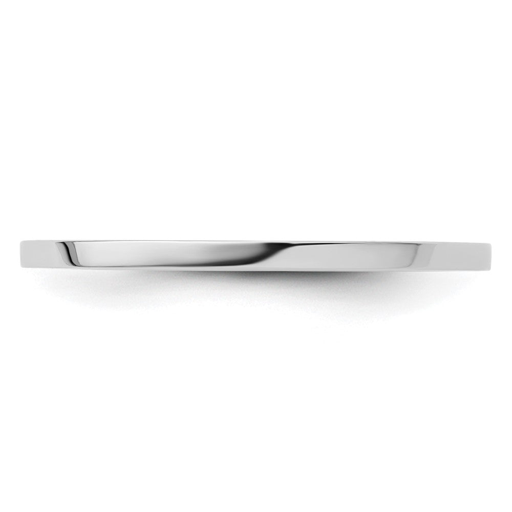 10K White Gold 1.2mm Flat Polished Stackable Band Size 10