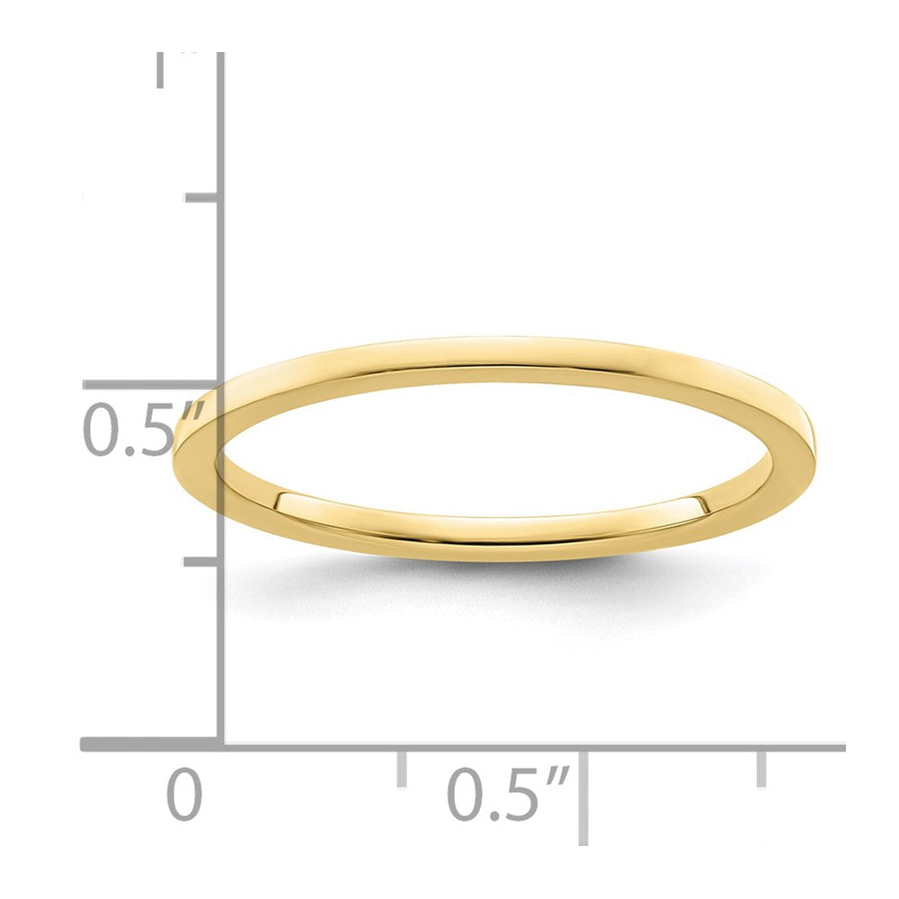 10K Yellow Gold 1.2mm Flat Polished Stackable Band Size 9.5