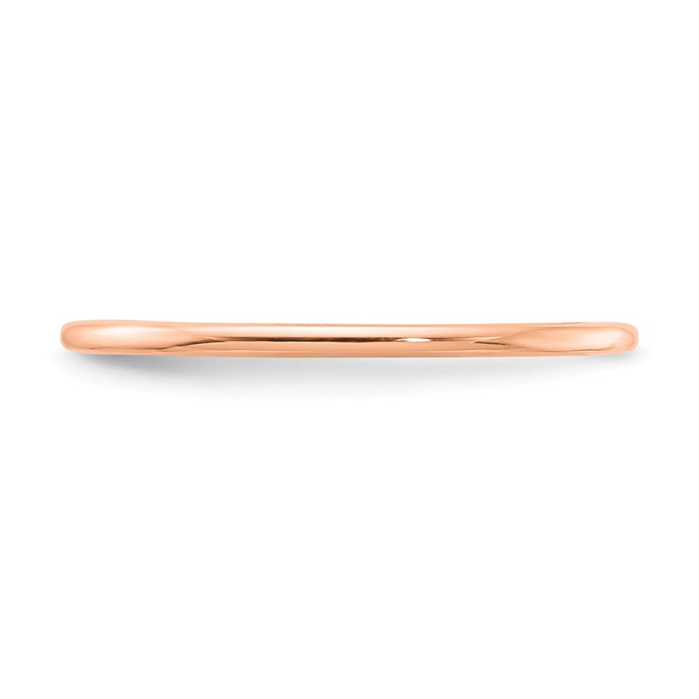 10K Rose Gold 1.2mm Half Round Polished Stackable Band Size 7.5