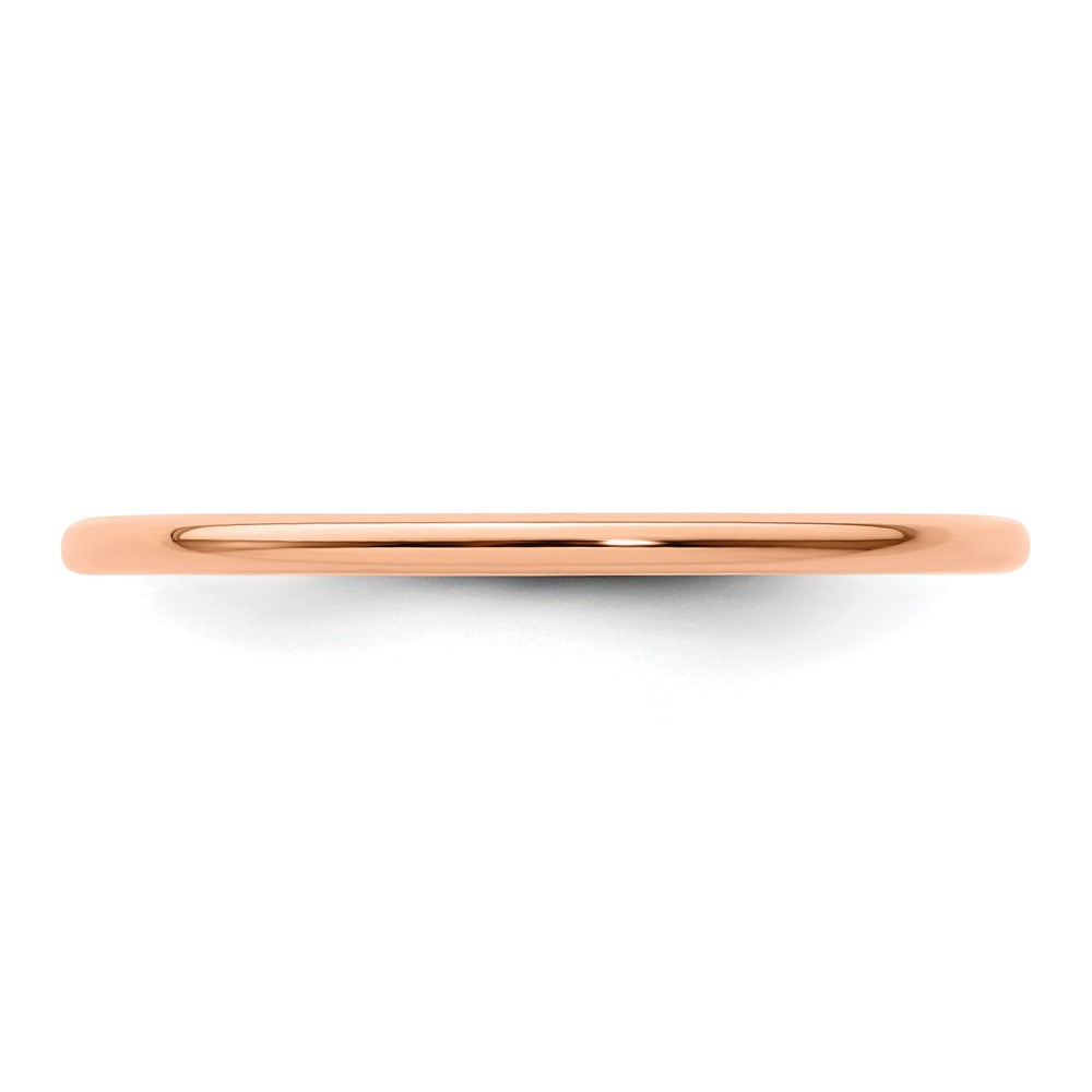 10K Rose Gold 1.2mm Half Round Polished Stackable Band Size 6