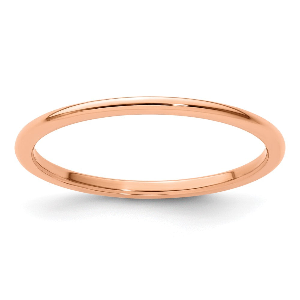 10K Rose Gold 1.2mm Half Round Polished Stackable Band Size 8