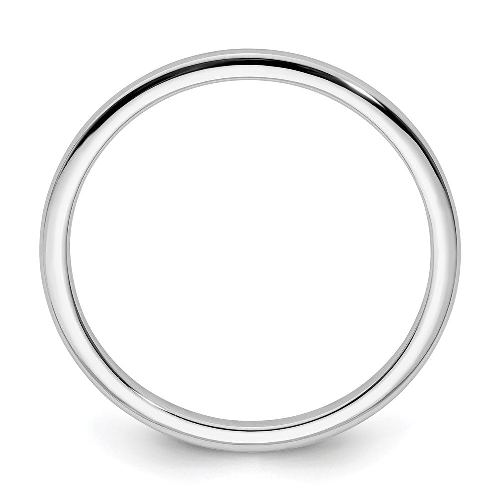 10K White Gold 1.2mm Half Round Polished Stackable Band Size 9.5