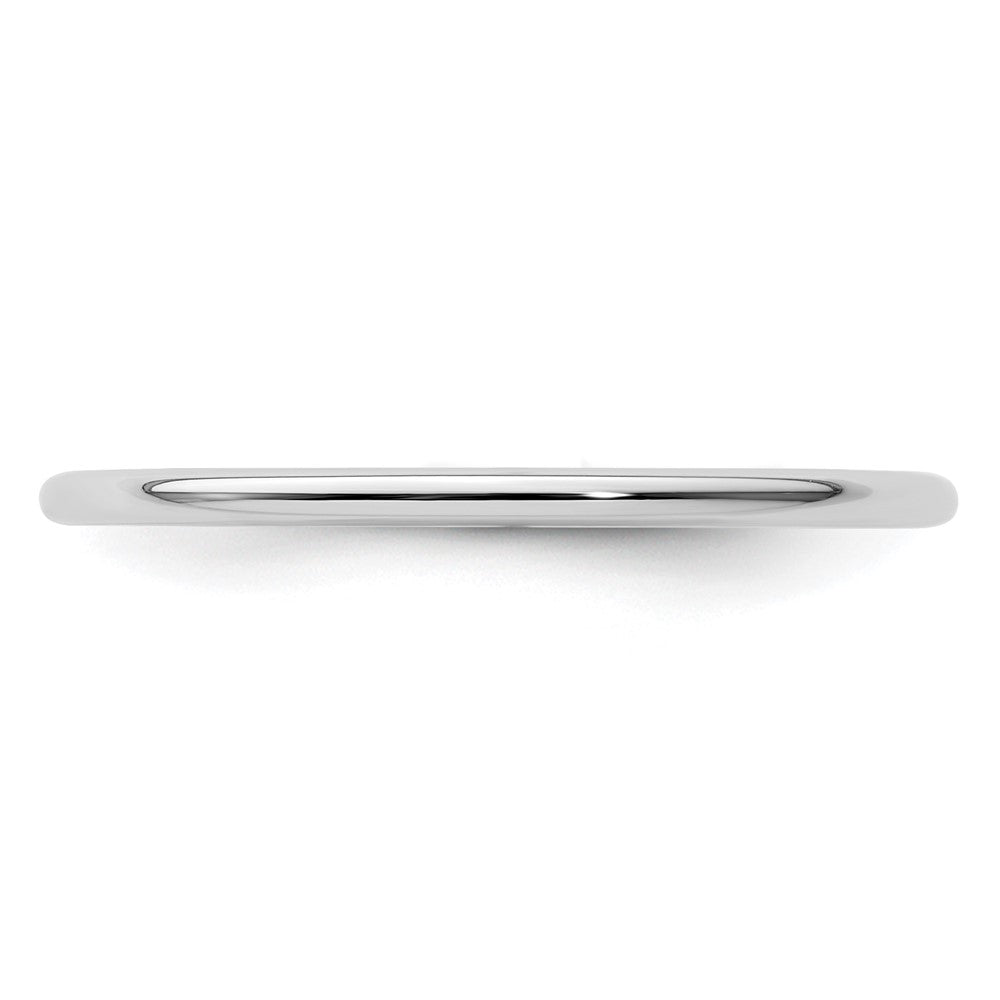 10K White Gold 1.2mm Half Round Polished Stackable Band Size 7