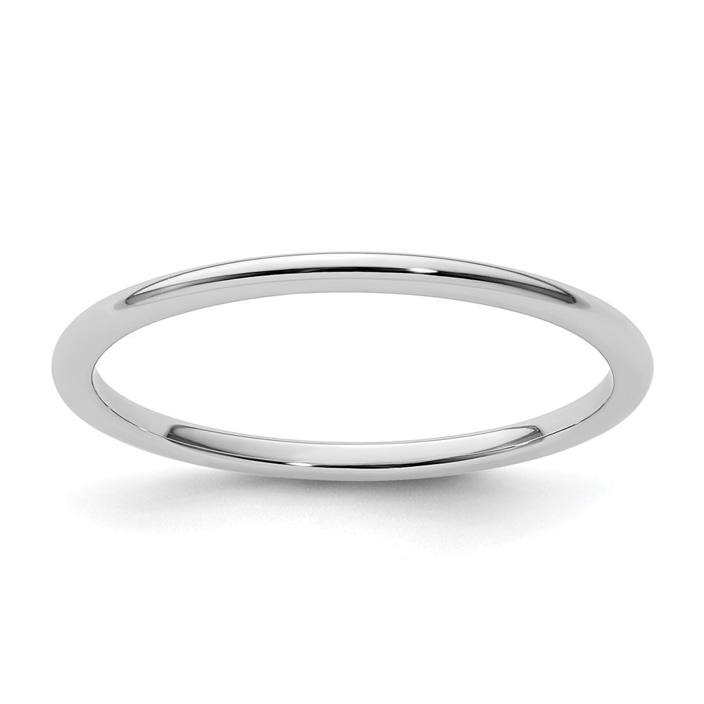 10K White Gold 1.2mm Half Round Polished Stackable Band Size 6