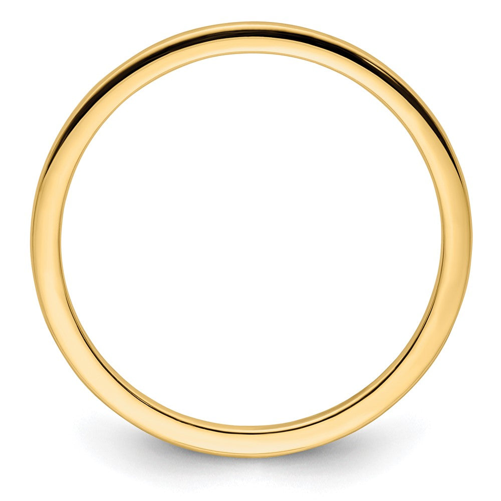 10K Yellow Gold 1.2mm Half Round Polished Stackable Band Size 7.5