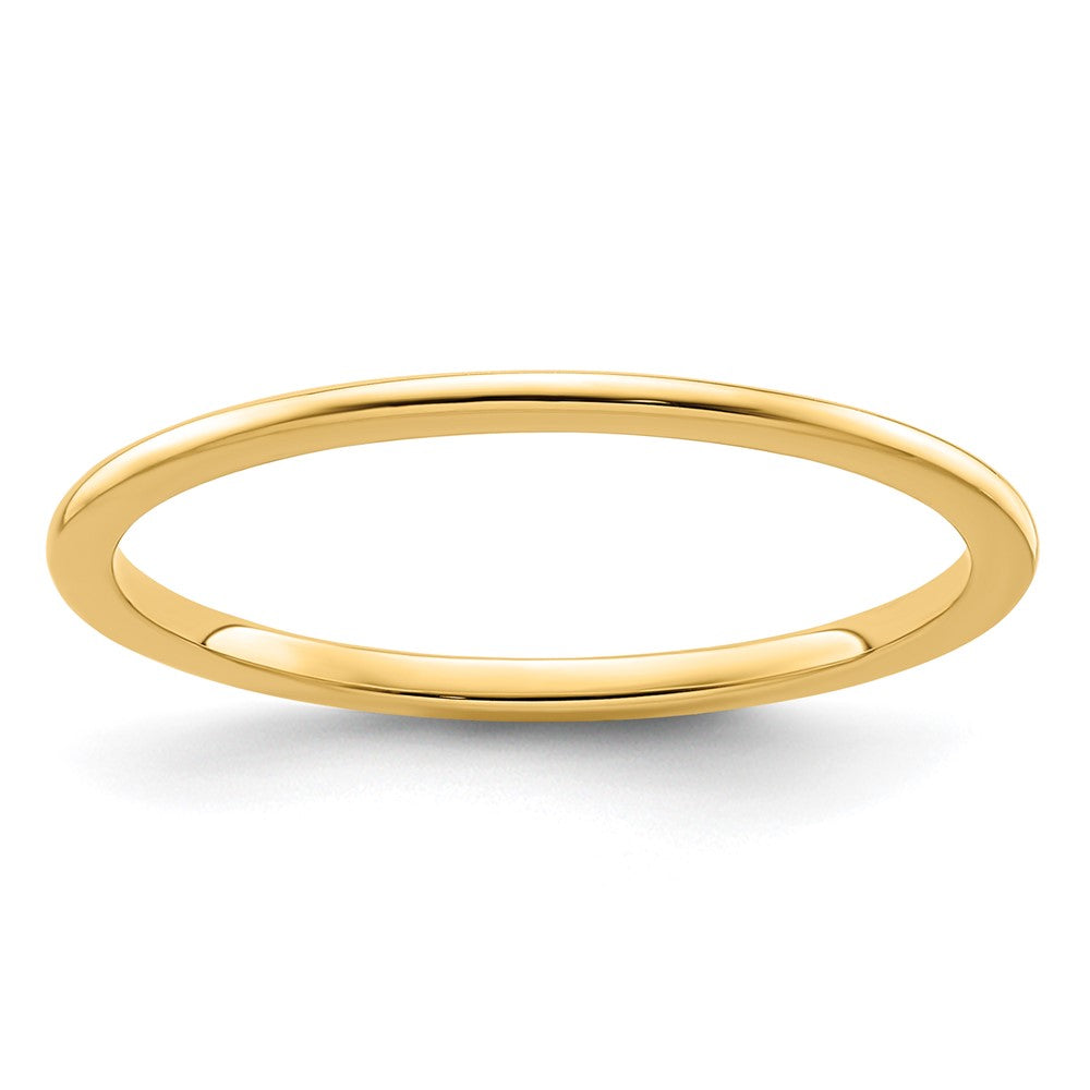 10K Yellow Gold 1.2mm Half Round Polished Stackable Band Size 9