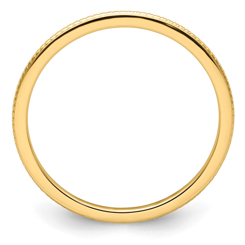 10K Yellow Gold 1.2mm Beaded Stackable Band Size 8.5