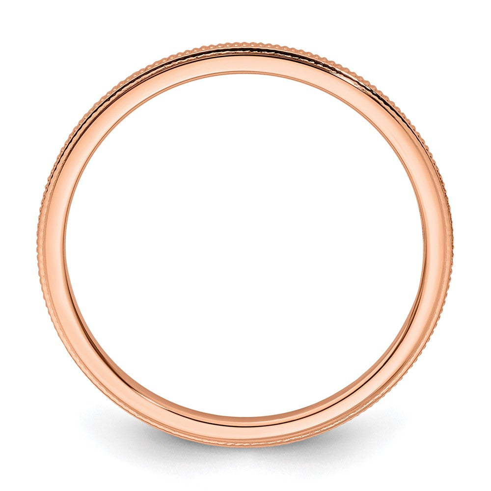 10K Rose Gold 1.2mm Milgrain Stackable Band Size 7.5