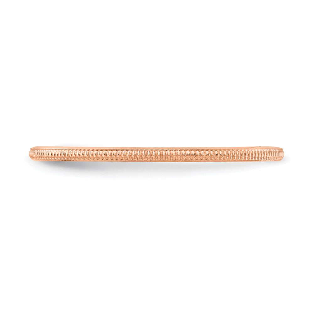 10K Rose Gold 1.2mm Milgrain Stackable Band Size 6.5