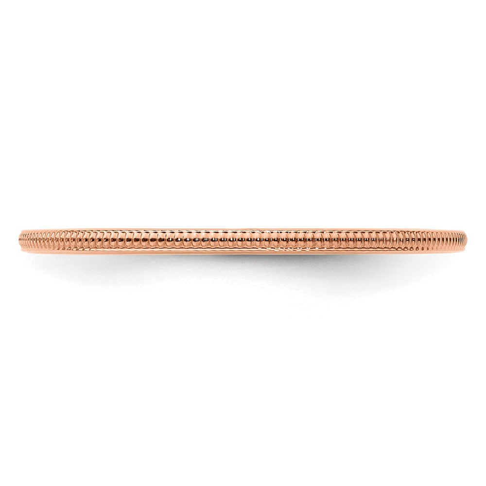 10K Rose Gold 1.2mm Milgrain Stackable Band Size 6.5
