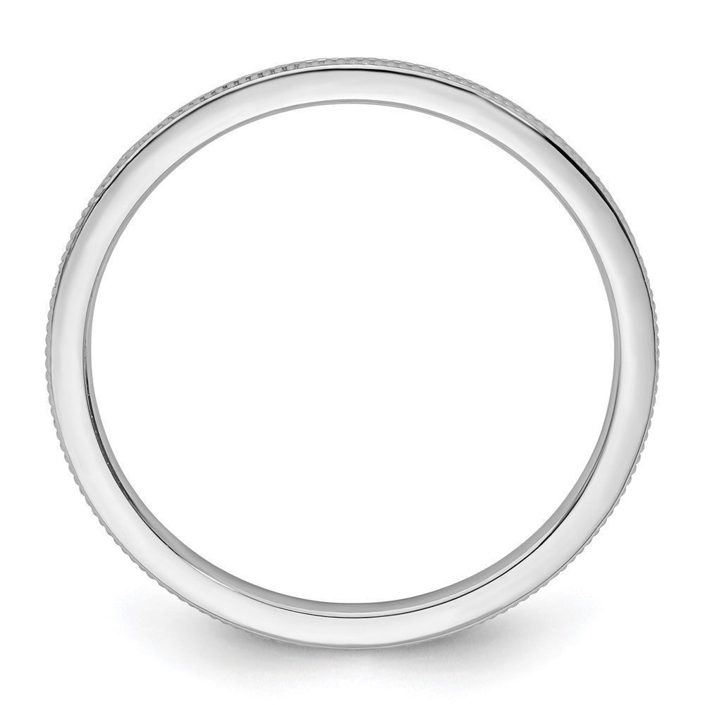 10K White Gold 1.2mm Milgrain Stackable Band Size 7