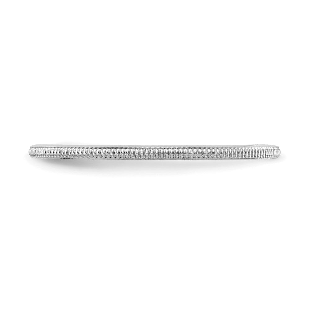 10K White Gold 1.2mm Milgrain Stackable Band Size 9
