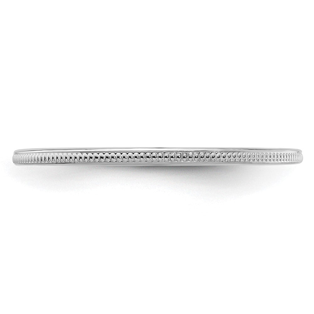 10K White Gold 1.2mm Milgrain Stackable Band Size 7.5