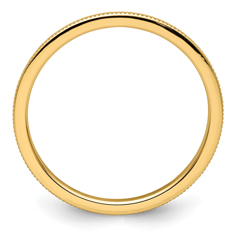 10K Yellow Gold 1.2mm Milgrain Stackable Band Size 7.5