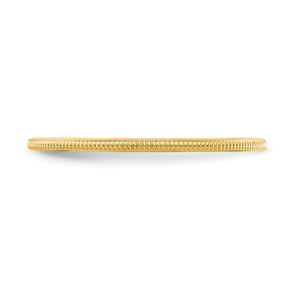 10K Yellow Gold 1.2mm Milgrain Stackable Band Size 7.5