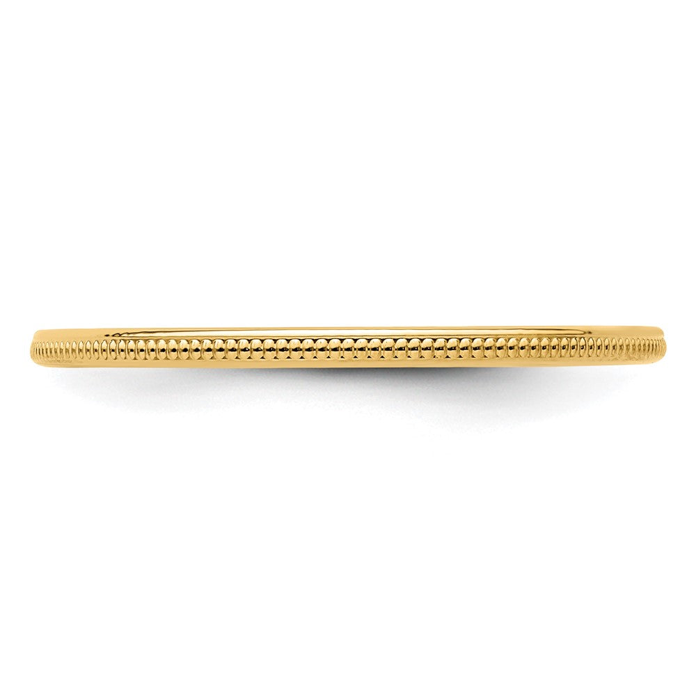 10K Yellow Gold 1.2mm Milgrain Stackable Band Size 4.5